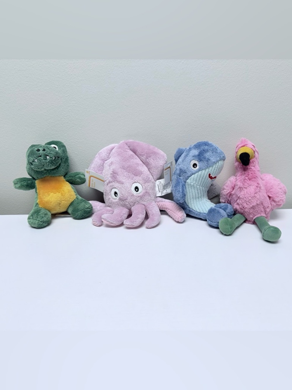 Target Bullseye Playground Sea Life Set Plush Flamingo Shark Squid Alligator NEW